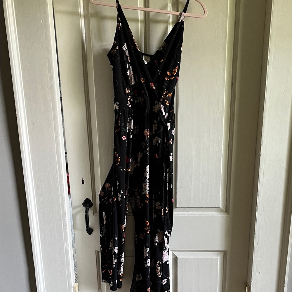 Kaileigh Black Floral Jumpsuit